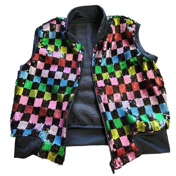 Weissman Confetti sequin vest girls size MC 10/12 - Picture 2 of 8